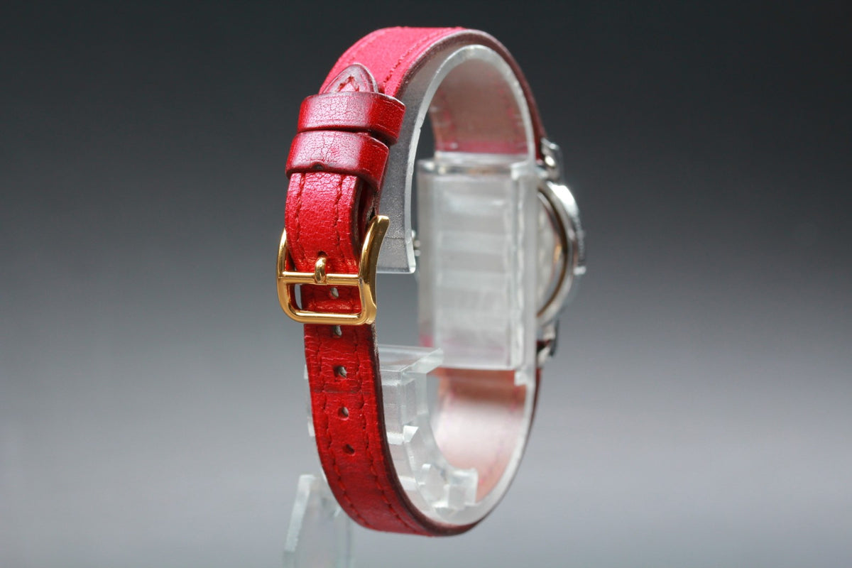 Vintage [Exc+5] HERMES Clipper White Dial Red 24mm Woman's Quartz Watch JAPAN
