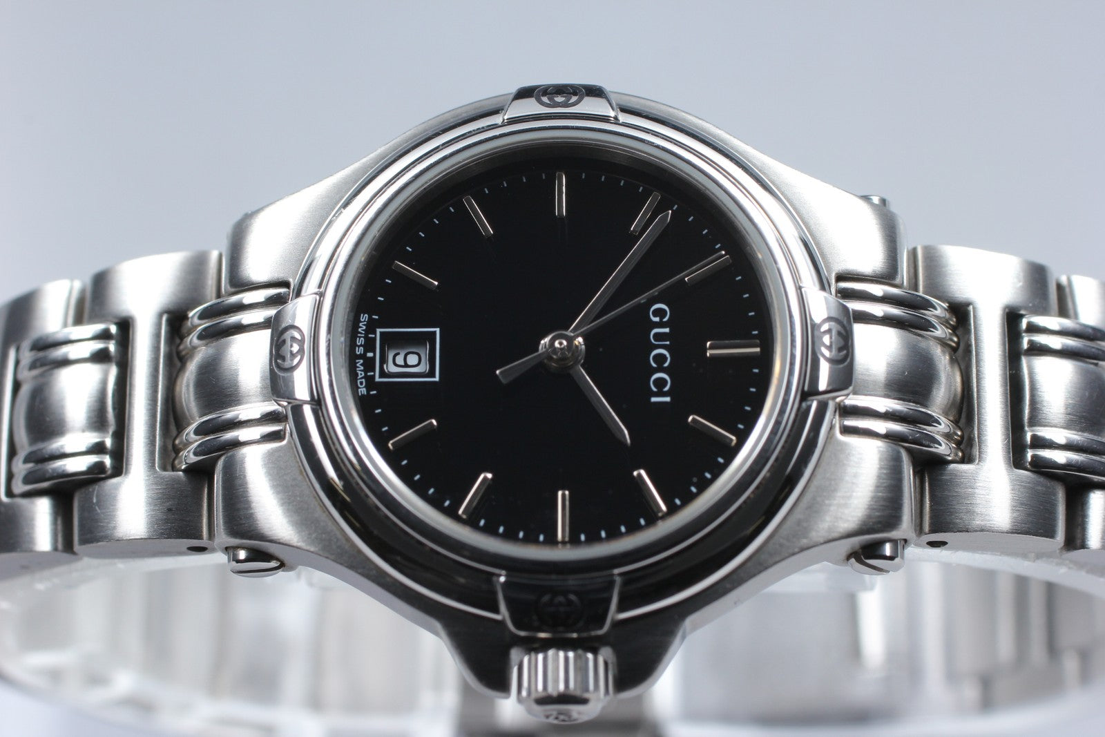Vintage [Near MINT- Box] Gucci 9040L Black Dial Silver Women’s Quartz Watch
