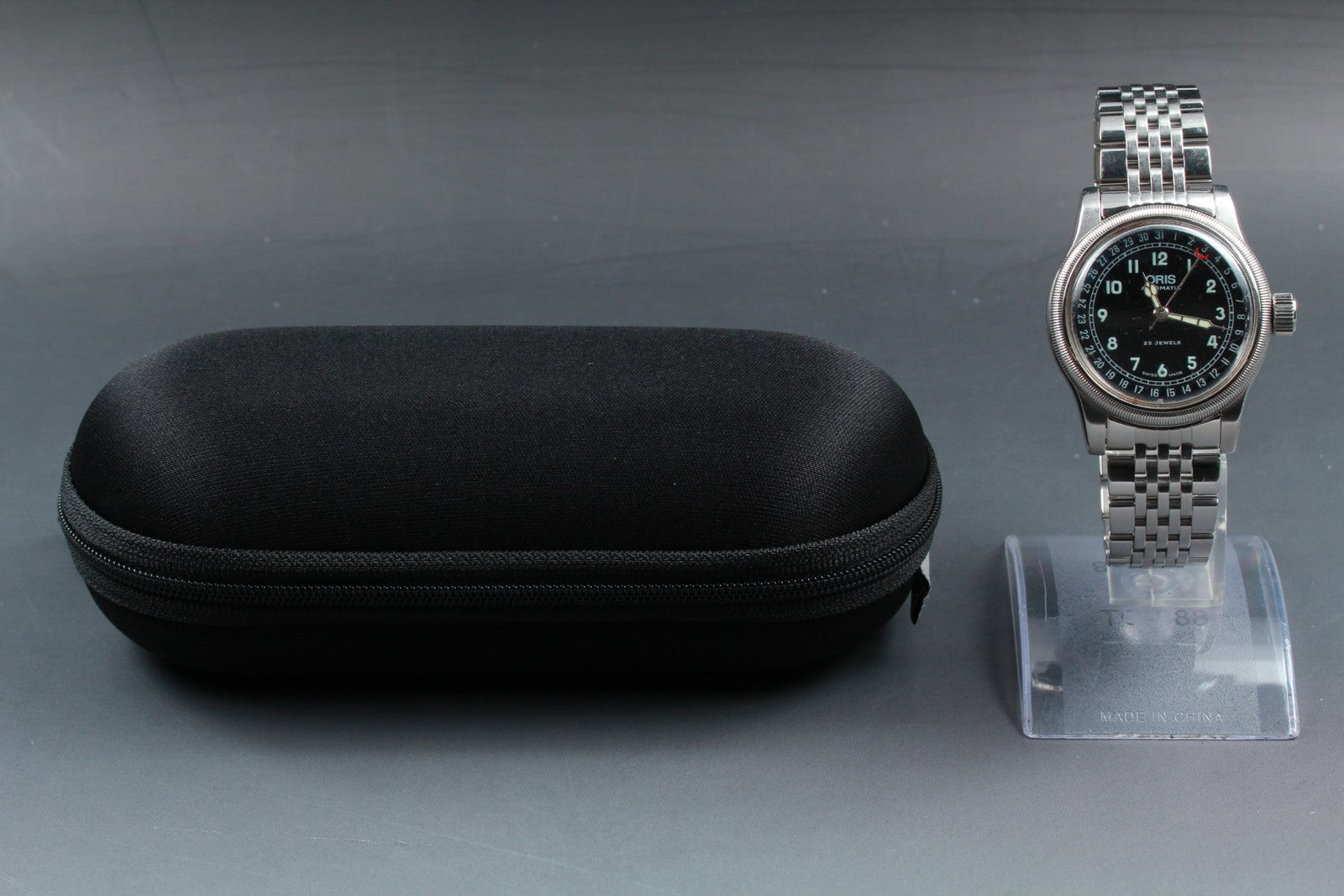 Vintage ORIS Big Crown Pointer Date 7543 Black Men's Automatic Watch 40mm Exc+4