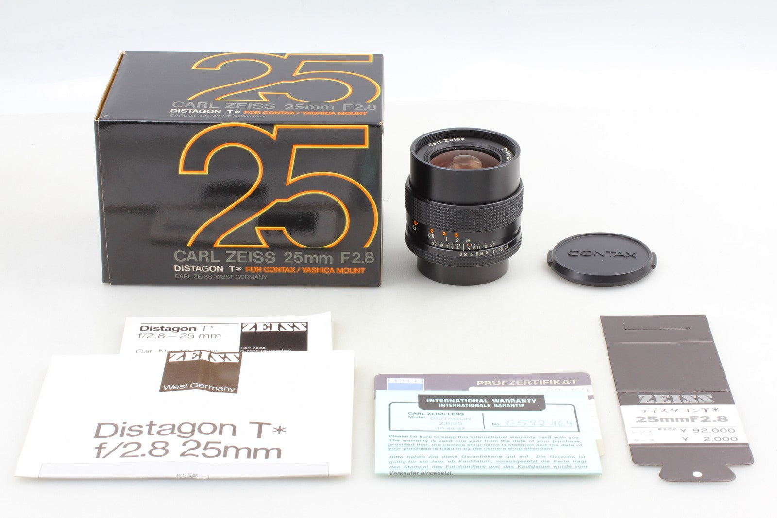 [Top MINT w/ Box] Contax Carl Zeiss Distagon 25mm f/2.8 AEG Lens C/Y From JAPAN
