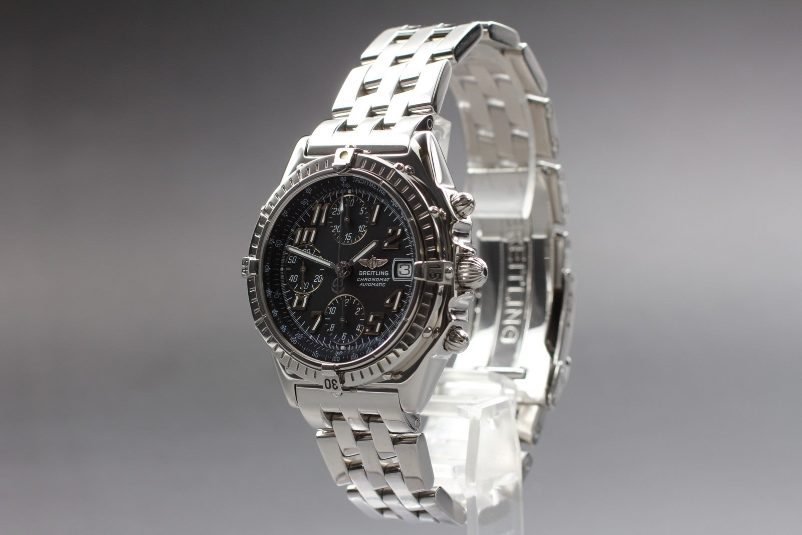 [Exc+5] Breitling Chronomat A13050.1 Black Dial Automatic 39mm Men's Watch JAPAN