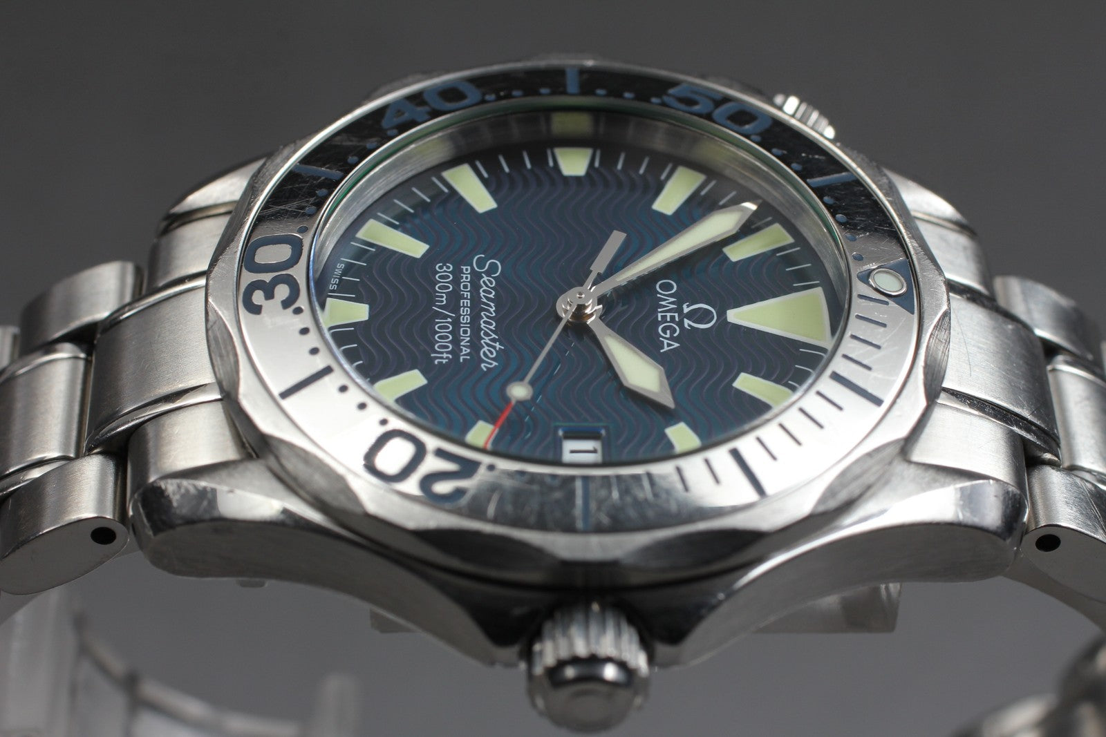 [Exc+5] OMEGA Seamaster 300M 2263.80 Blue Dial Quartz 36mm Men's Watch JAPAN