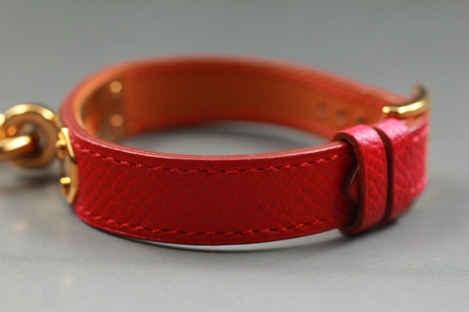 Vintage [Exc+5 Box] HERMES Kelly Watch Gold Red "B" Woman's Quartz Watch JAPAN