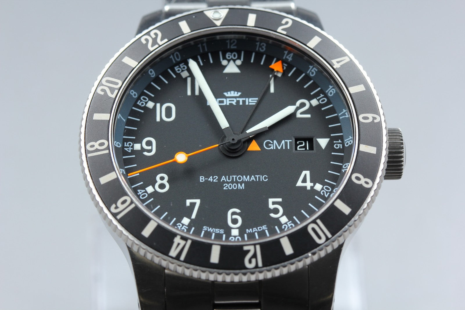 Overhauled FORTIS Cosmo Note 649.10.148.3 Automatic Men's Watch 44mm JAPAN