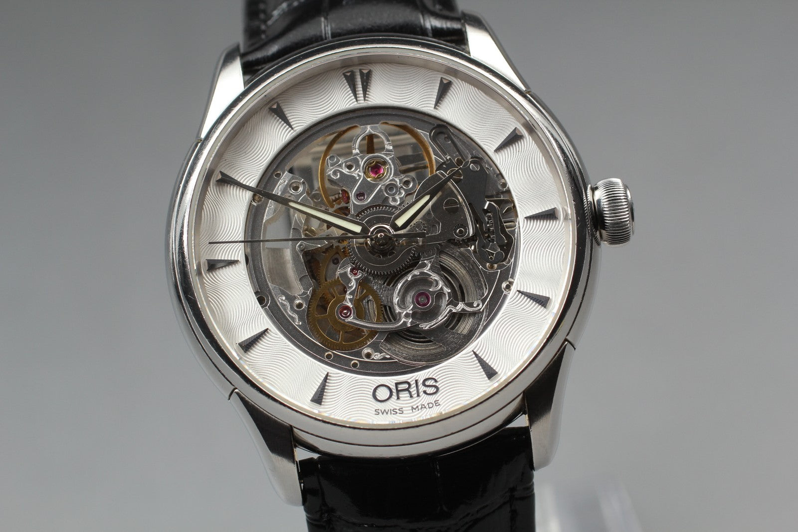 Exc+5* ORIS Artelier 7591-01 skeleton Dial Automatic Men's Watch 40mm From JAPAN