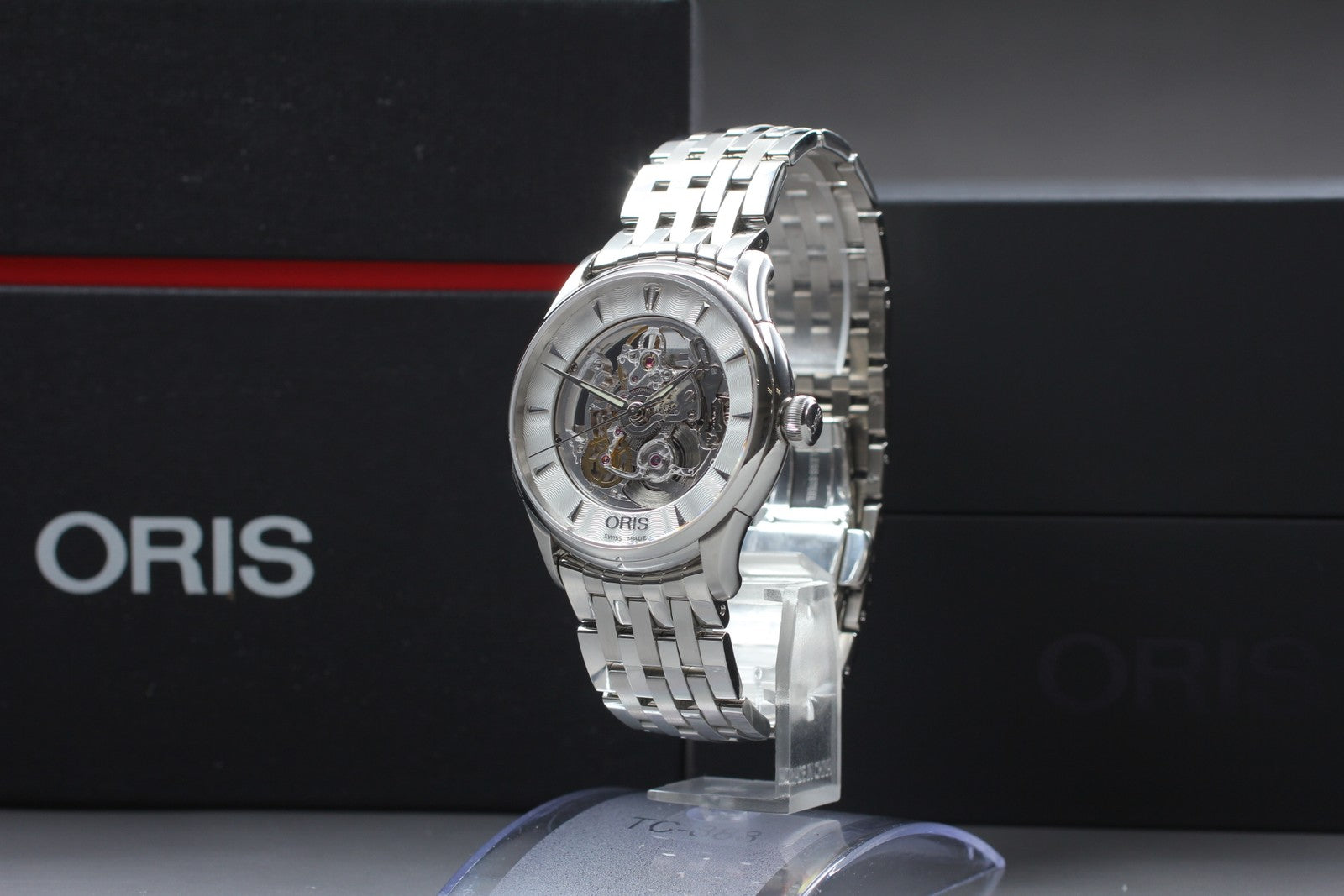 [N MINT]Box ORIS Artelier 7591-01 skeleton Dial Automatic Men's Watch 40mm JAPAN