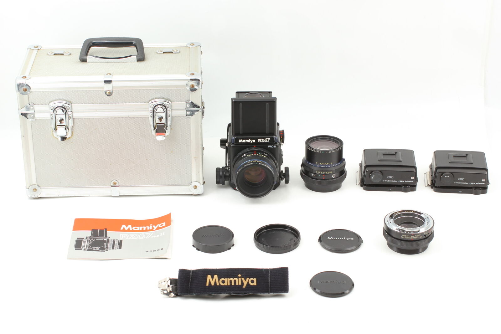 [Exc+5] Mamiya RZ67 Pro II Camera 110 65 Z Lens Film back x2 telecon 1.4x JAPAN