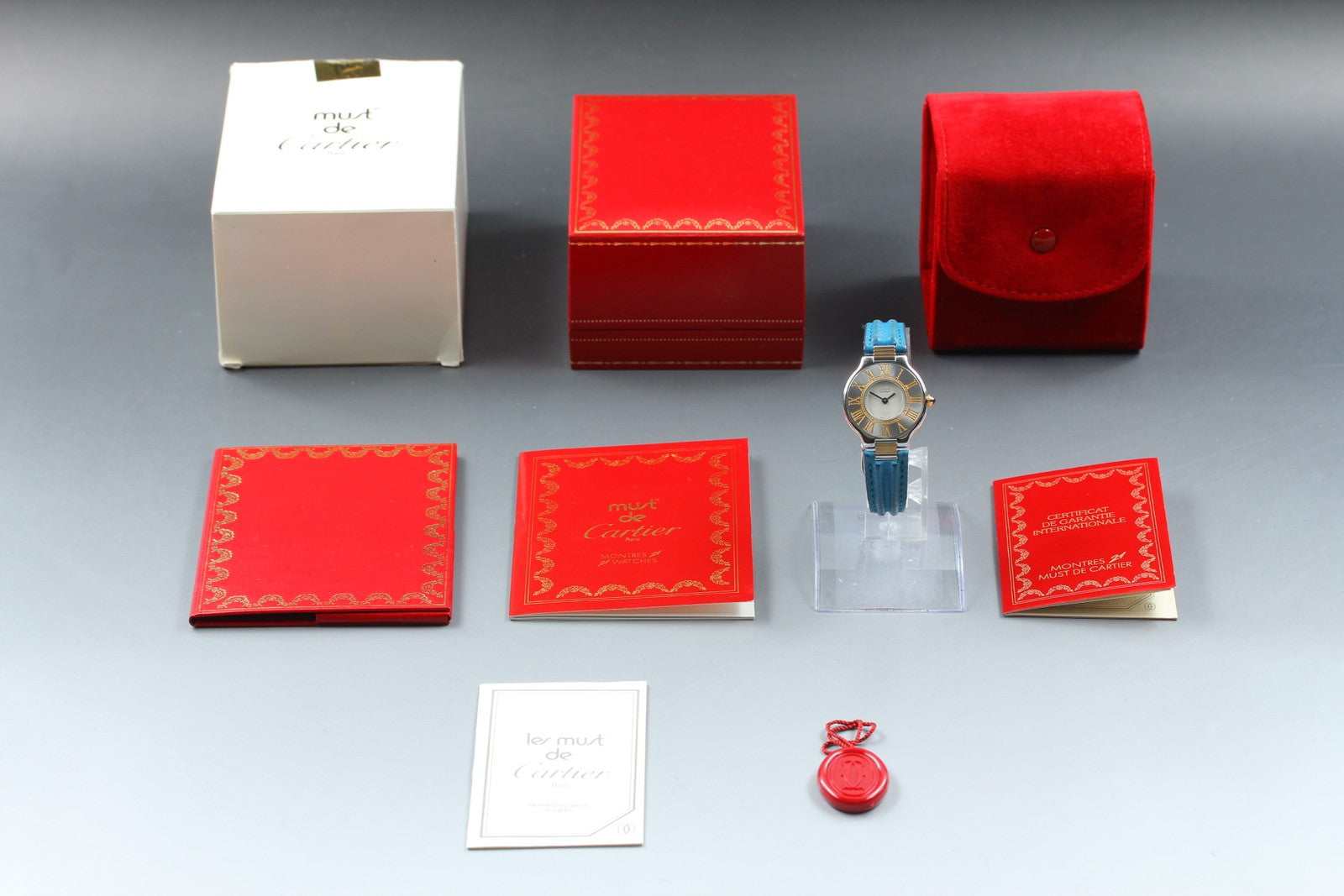 New Batt Cartier Must de Cartier 21 125000P Quartz Women's Watch From JAPAN Box