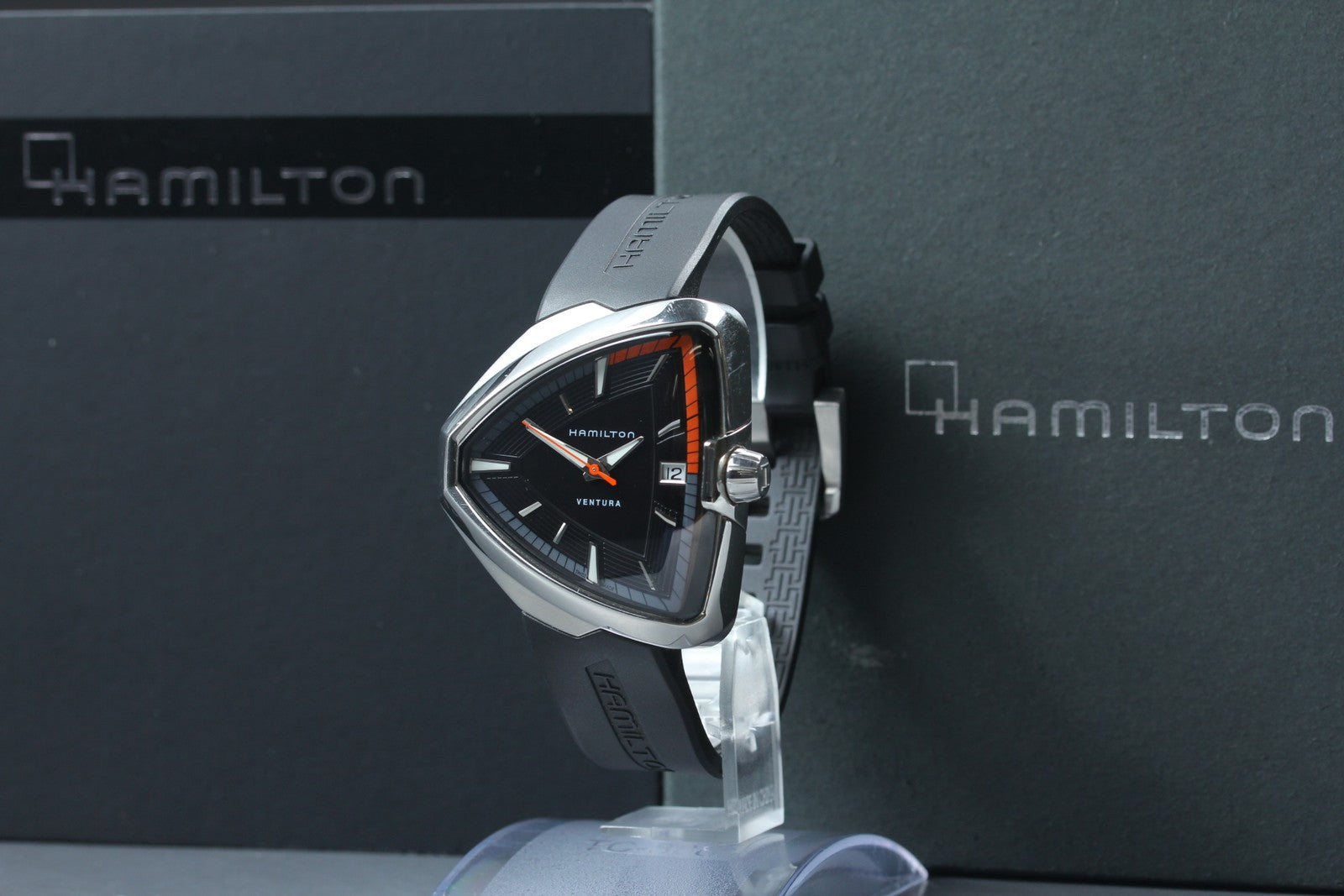 Hamilton Ventura Elvis80 H245510 Quartz Date Men's Black Watch 41mm JP Exc+5*Box