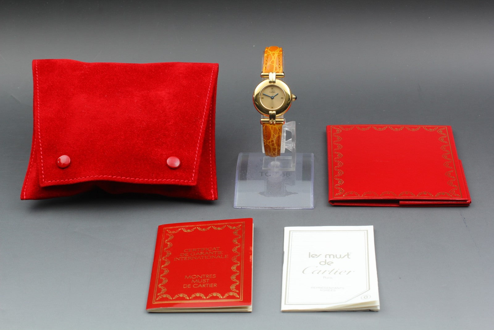 Vintage [Exc+5] Cartier Must Colisee Vermeil 590002 Gold Women's Quartz Watch