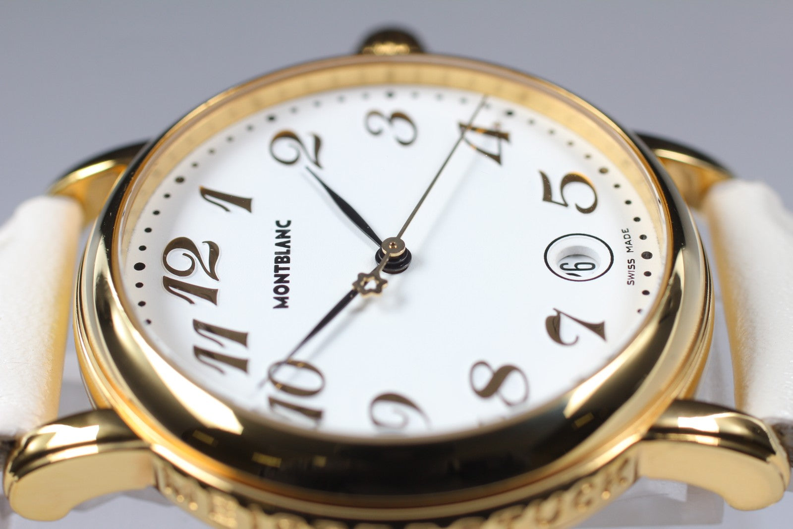 [N MINT- Box] Montblanc Meisterstuck 7002 Gold White 35mm Men's Quartz Watch