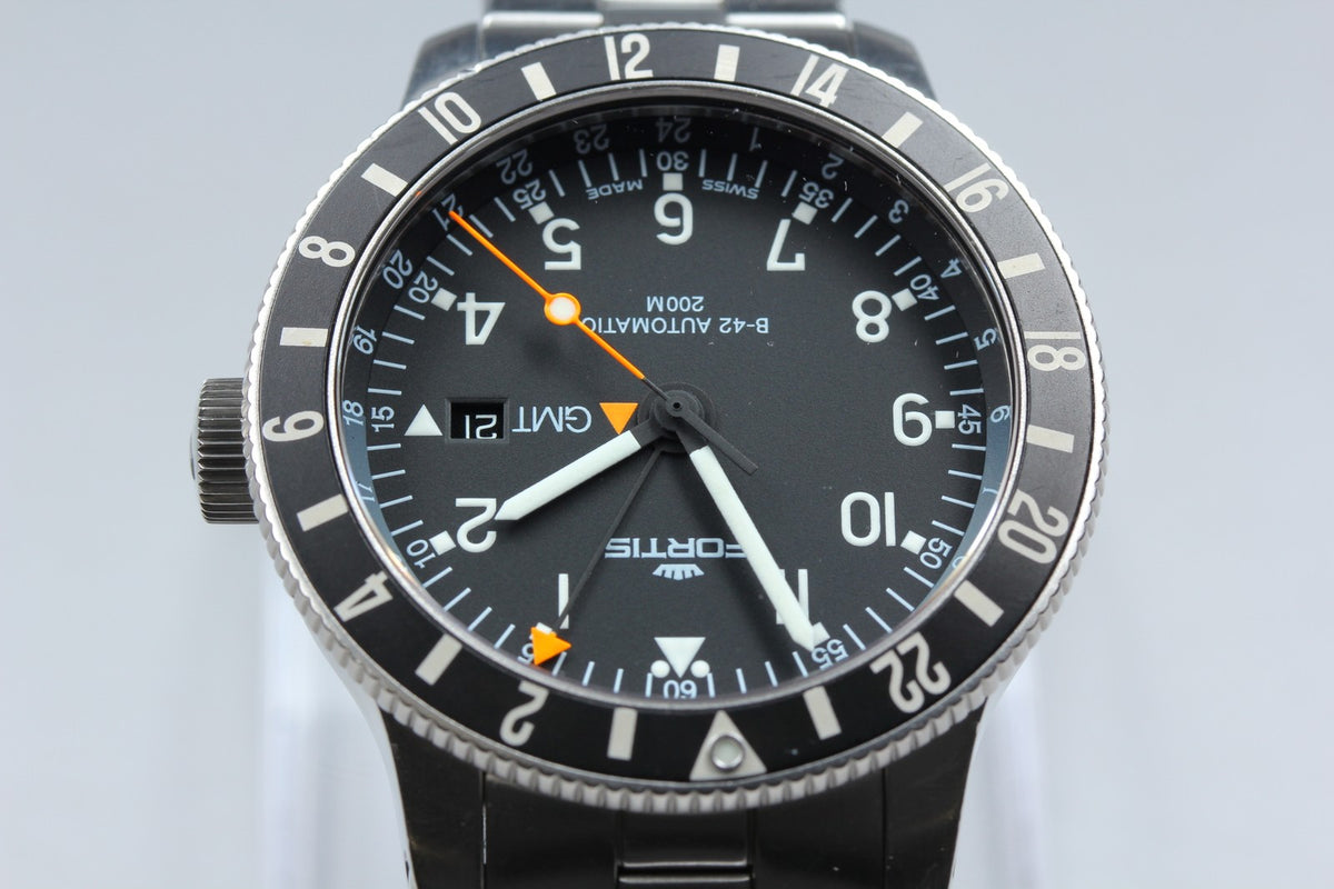 Overhauled FORTIS Cosmo Note 649.10.148.3 Automatic Men's Watch 44mm JAPAN