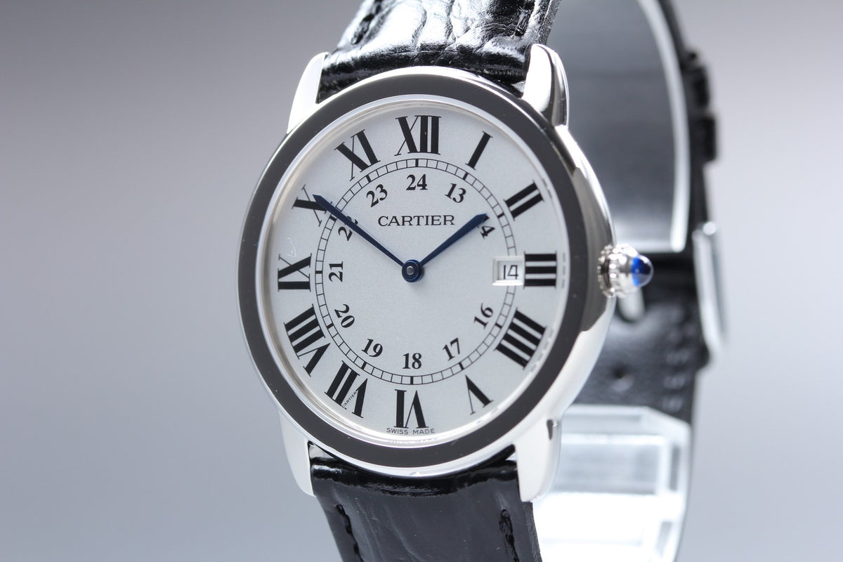 Cartier Ronde Solo de Cartier 3603 Silver Quartz 35mm Unisex Watch Polished Box