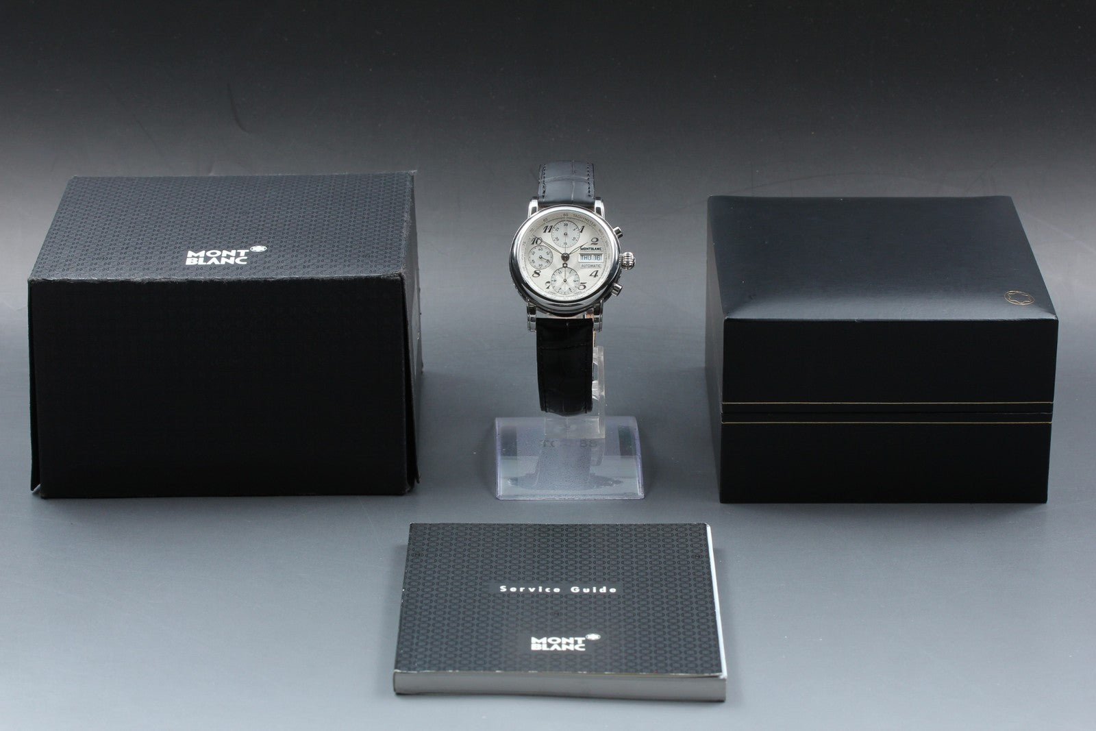 MONTBLANC Meistersteck 7016 Silver Day/Date Automatic Men's Watch JP N MINT*Box