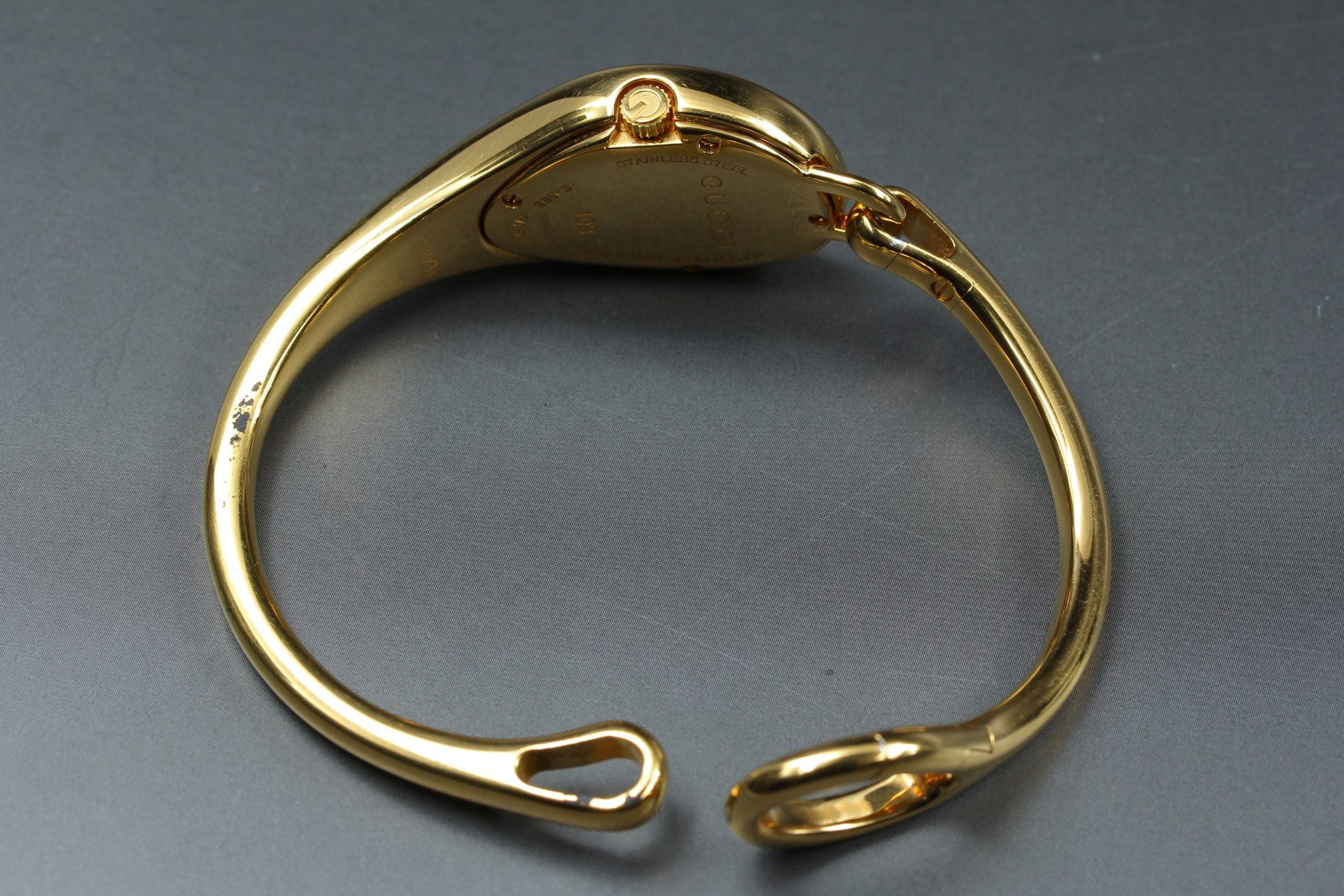 Gucci 103 Horsebit Gold Floral Dial 21 mm Bangle Woman's Quartz Watch