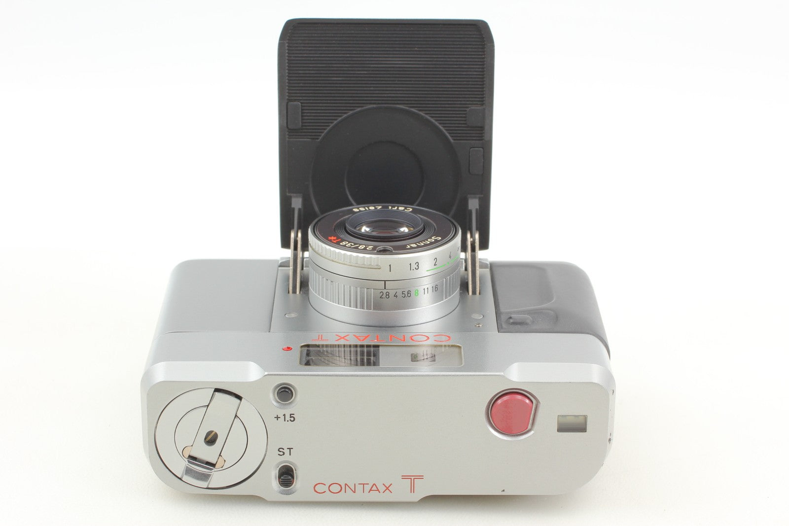[Top MINT] Contax T Silver 35mm Film Camera Carl Zeiss T* + T14 Flash From JAPAN