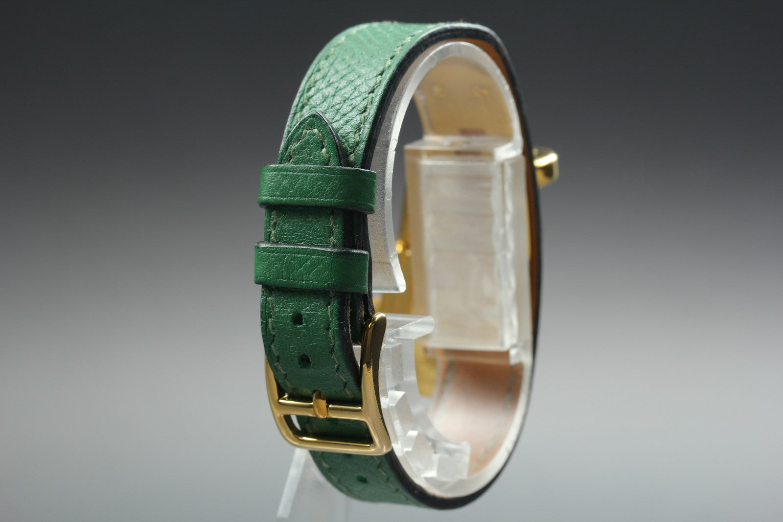 Vintage [Exc+5 Box] HERMES Kelly Watch Gold Green Woman's Quartz Watch JAPAN
