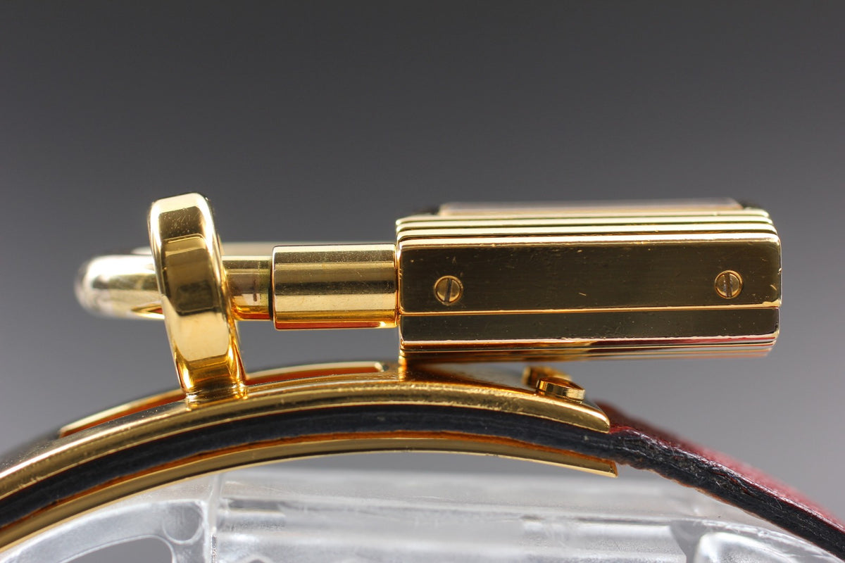 Vintage [Exc+5 Box] HERMES Kelly Watch Gold Red "U" Woman's Quartz Watch JAPAN