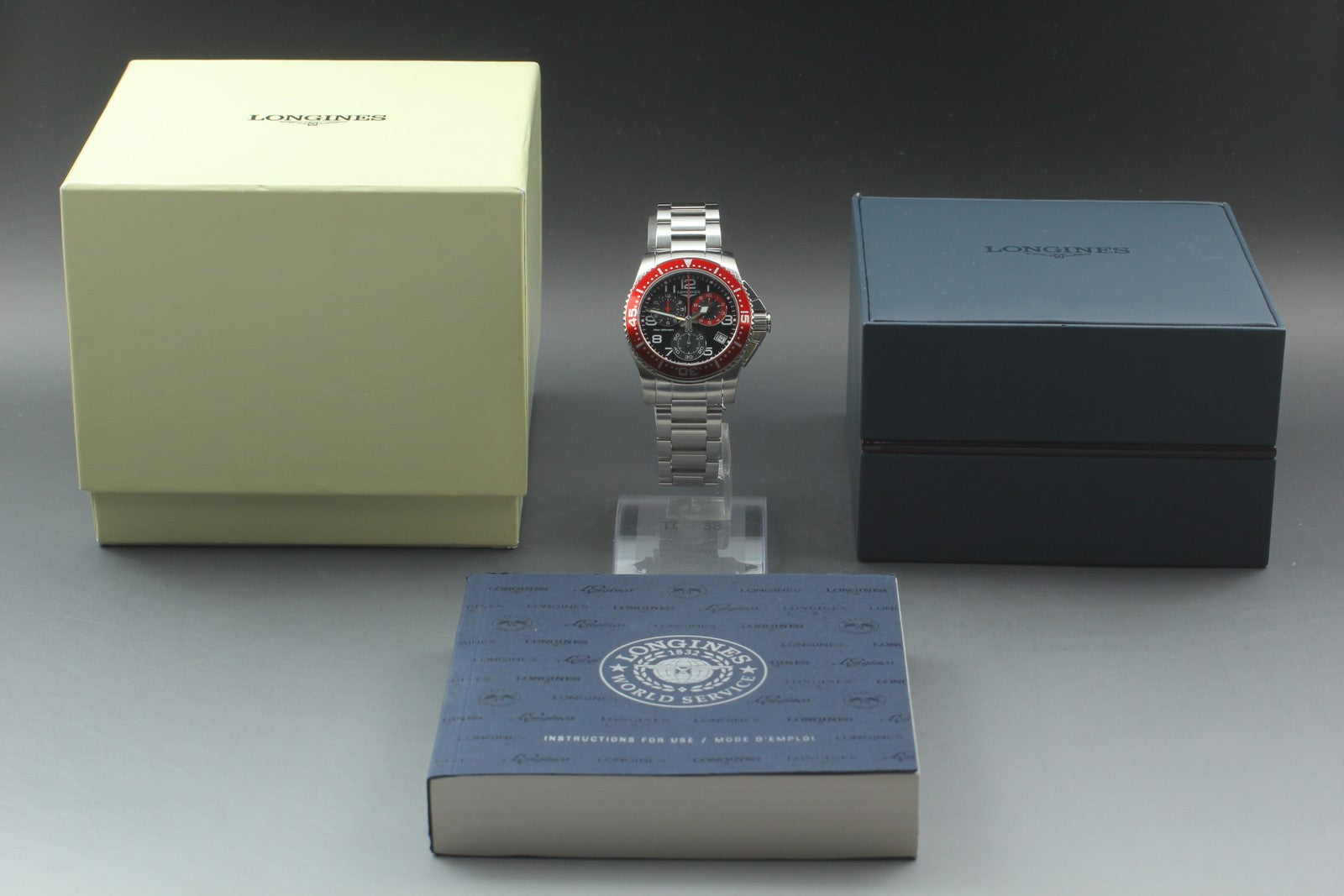 New Batt[N MINT]Box LONGINES Admiral L3.690.4 Chronograph Quartz Men's Watch JP