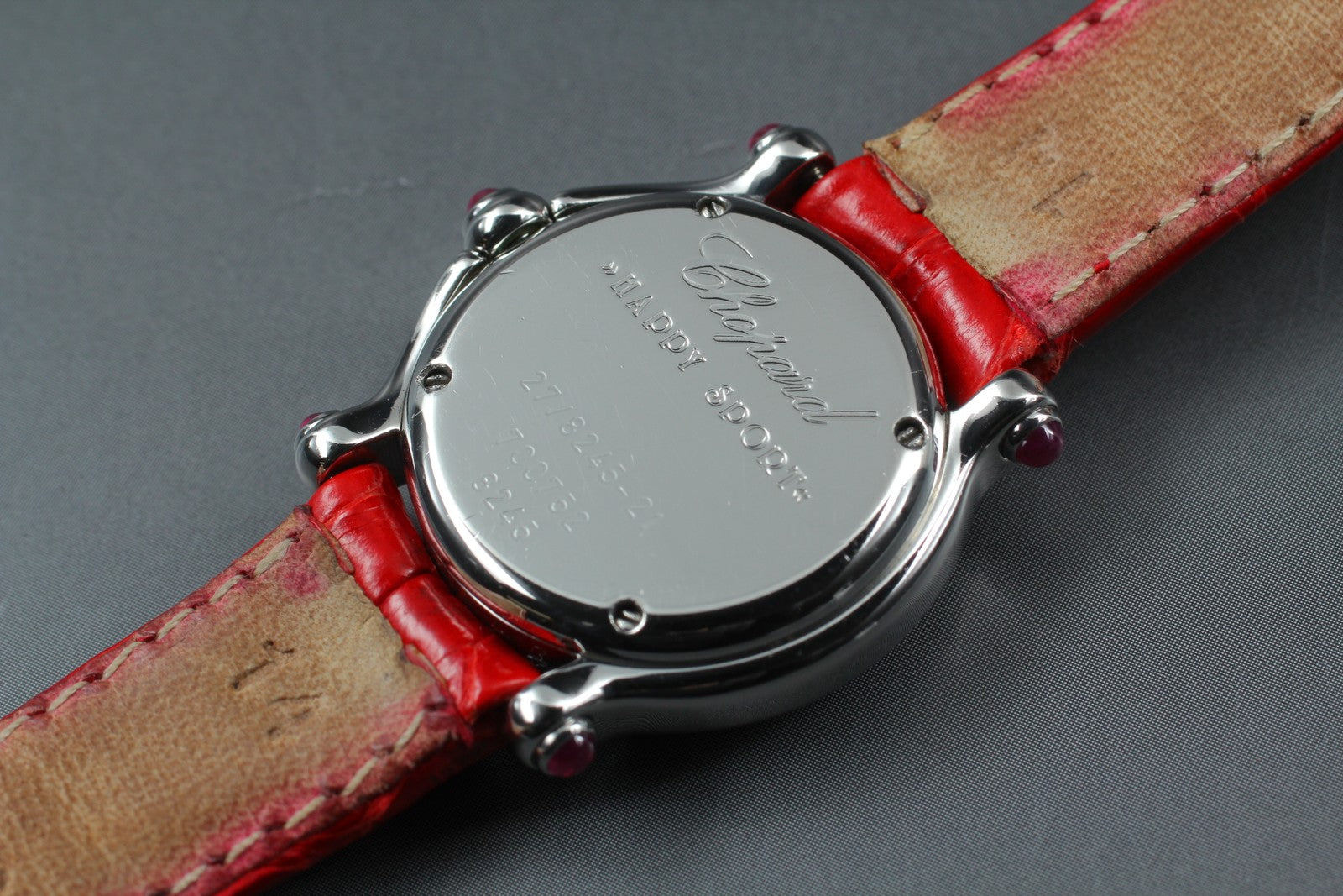 [Exc+5 Box] Chopard Happy Sport 27/8245-21 Red Diamond Quartz Women’s Watch