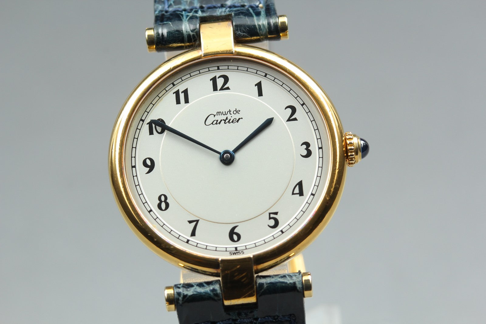 Vintage [Exc+5] Cartier Must Vendome 590003 Gold Vermeil Unisex Quartz Watch