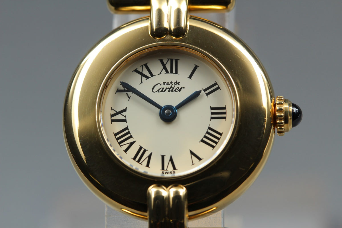 Cartier Must Colisee Vermeil 590002 Brown Gold Women's Quartz Watch Vintage