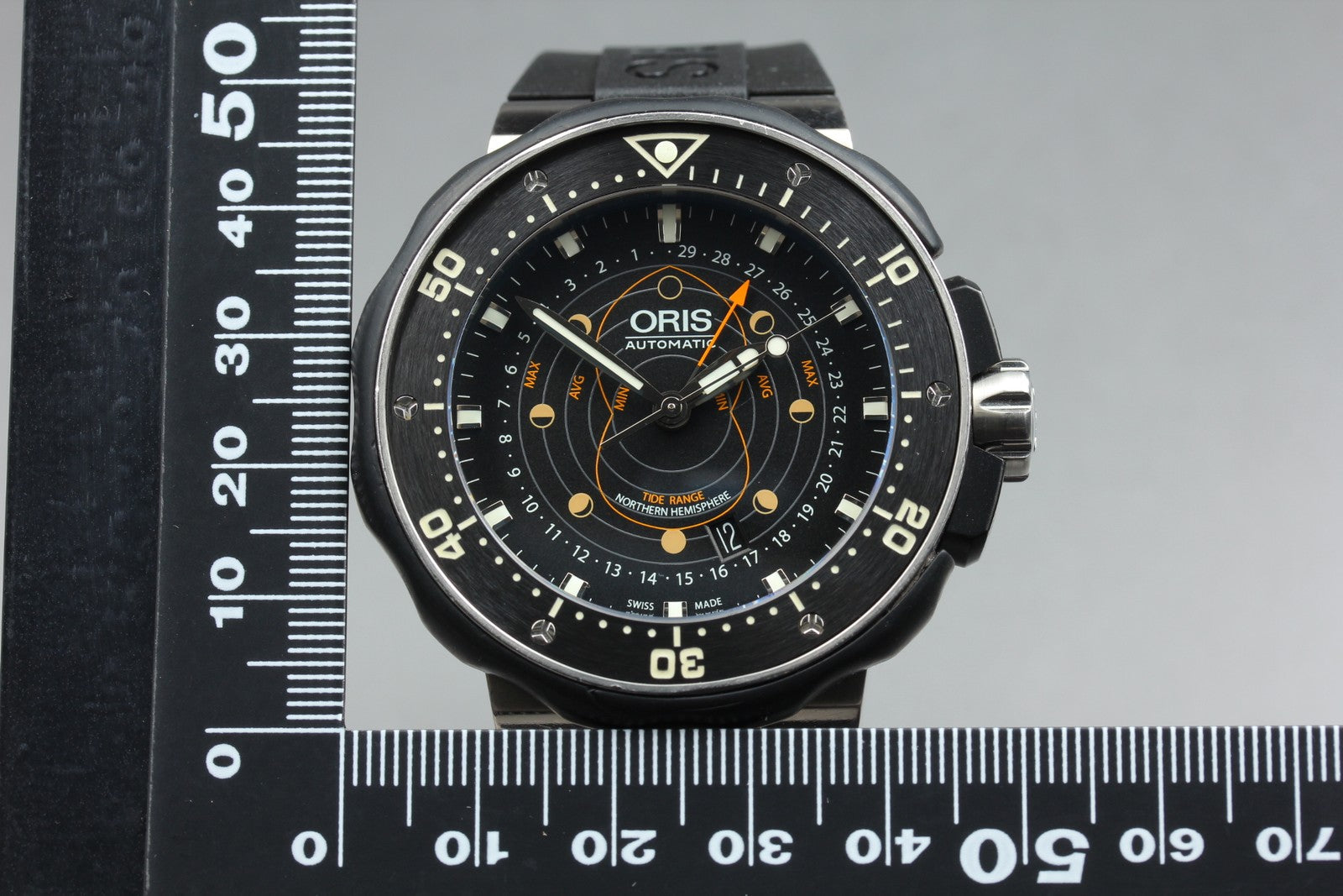 ORIS ProDiver Pointer Moon 7682 Automatic Black Men's Watch 46mm JAPAN