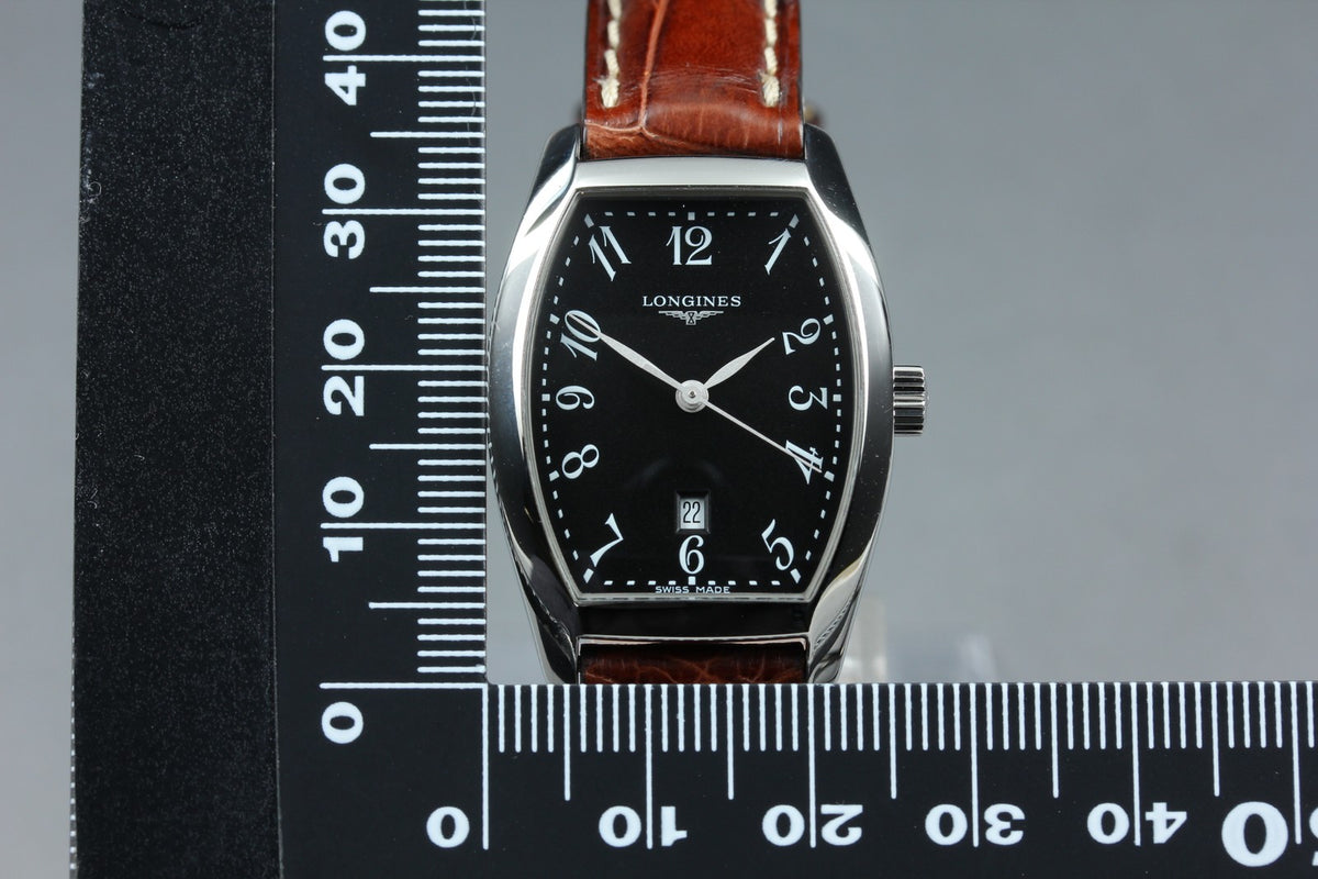 LONGINES evidenza L2.155.4 Quartz Black Dial Date Women's Watch 25mm JAPAN Box