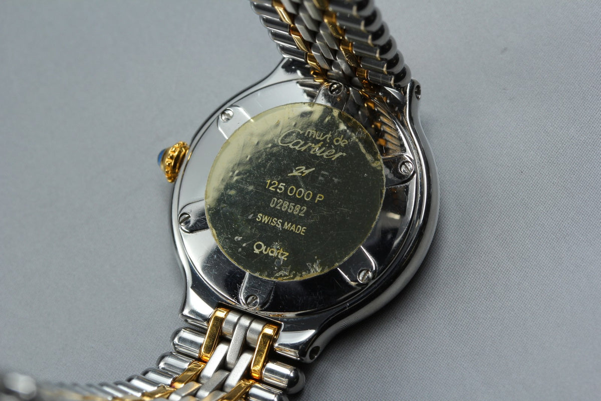 Cartier Must de Cartier 21 125000P 27mm Silver Gold Women's Quartz Watch [Pouch]