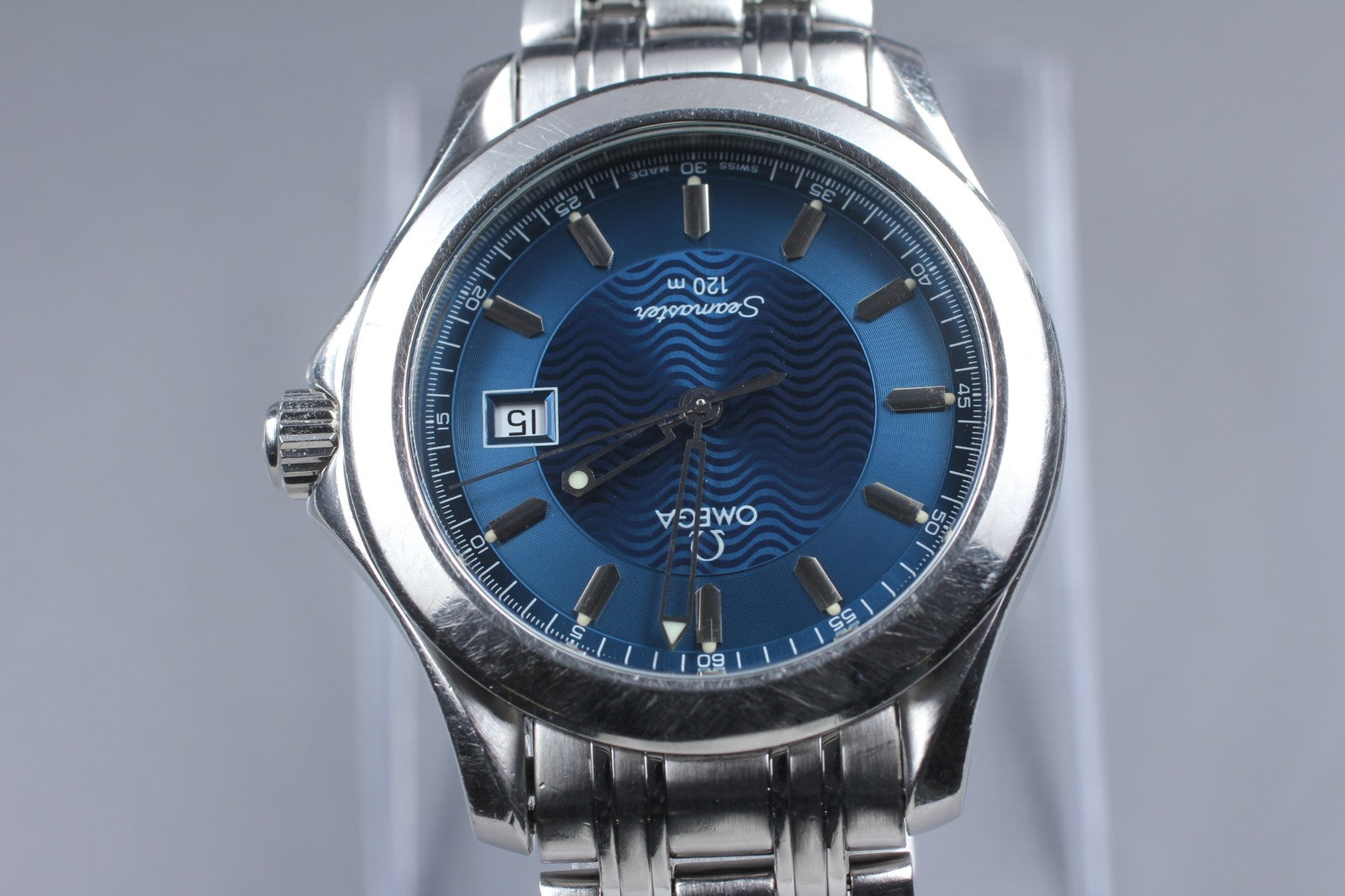 Overhauled[Exc+5] OMEGA Seamaster 120m 2511.81 Cal.1538 36mm Blue Qz Men's Watch