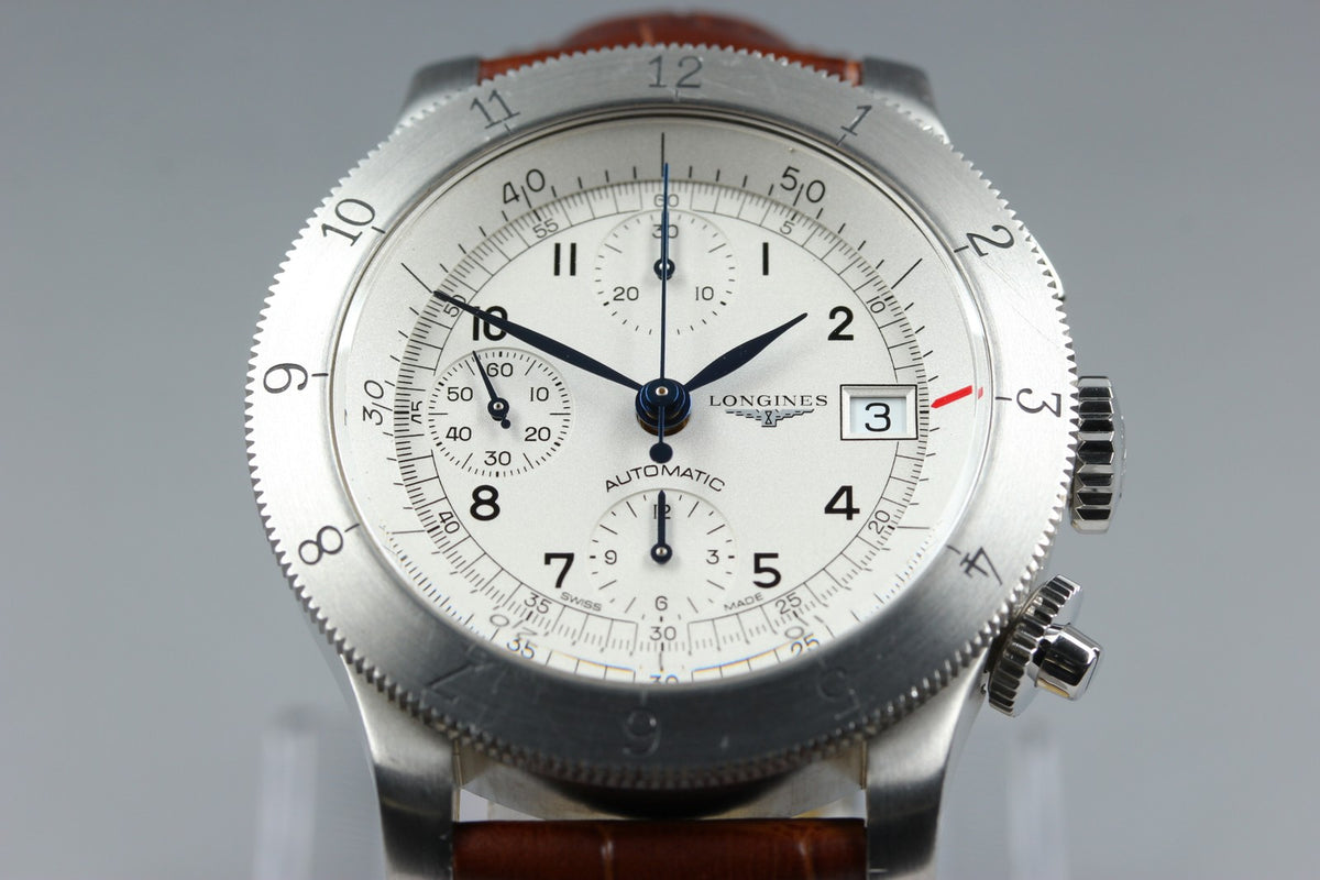 LONGINES Weems Chronograph L2.741.4 Silver 41mm Automatic Men's Watch [Box]
