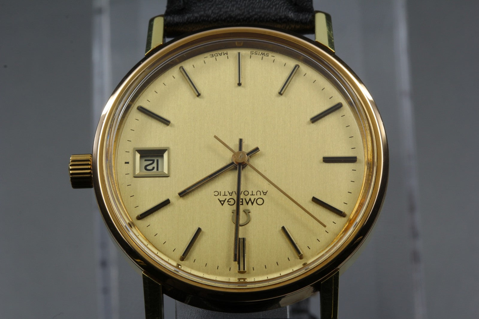 Vintage OMEGA Seamaster Gold 166.0202 Cal.1012 Date 34mm Automatic Men's Watch