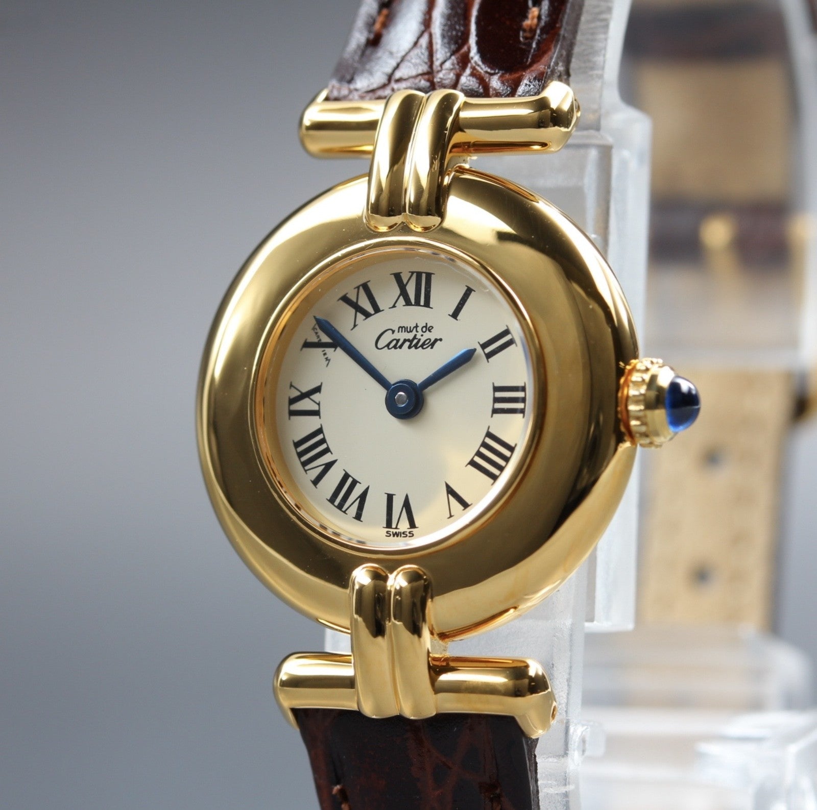 Vintage [Near MINT-] Cartier Must Colisee Vermeil 590002 Women's Quartz Watch