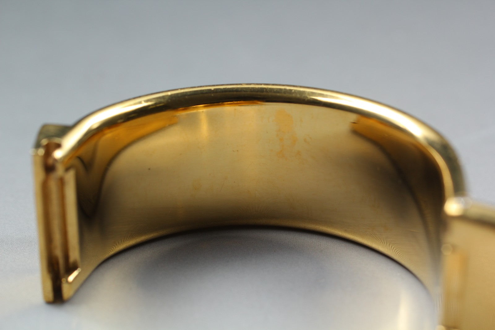 Vintage [Exc+5 Box] HERMES Loquet L01.201 Gold 19mm Womans Quartz Watch