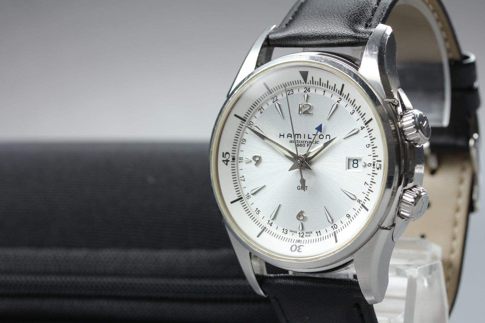 overhauled HAMILTON Jazzmaster Traveler H326250 Silver Men's Date Automatic GMT