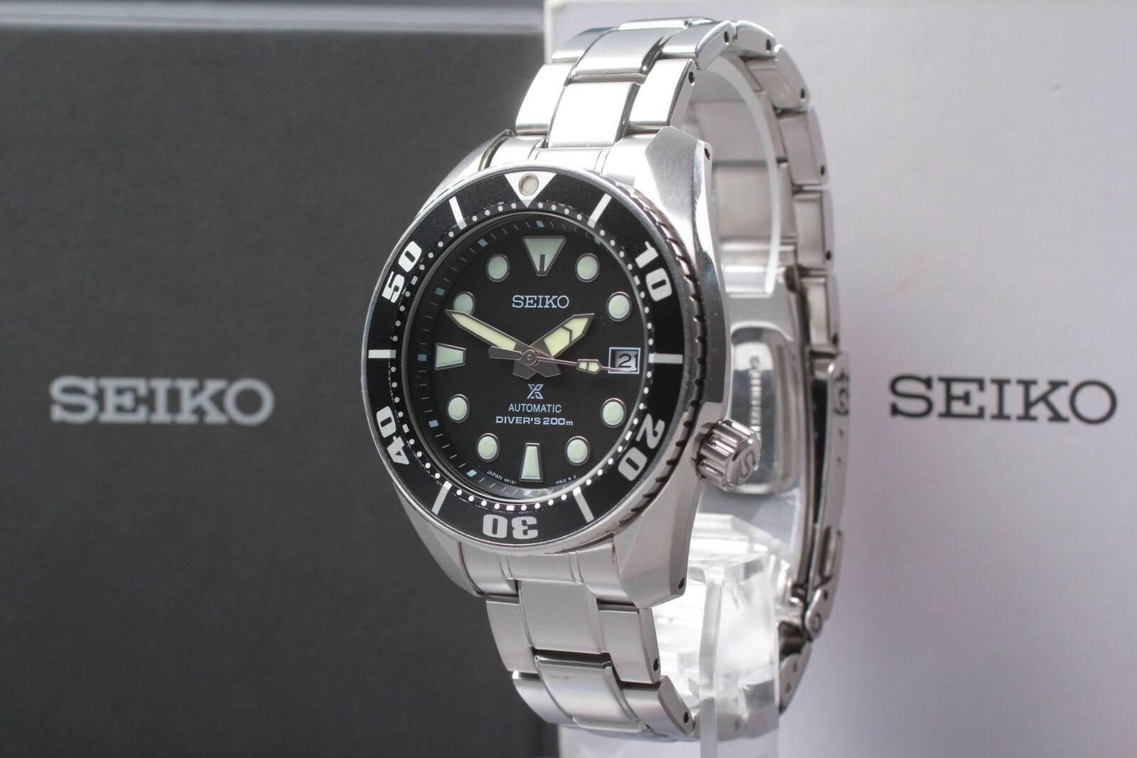 [N MINT- w/ Box] SEIKO SUMO Prospex 6R15-00G0 SBDC031 Black AT Men's Watch JAPAN