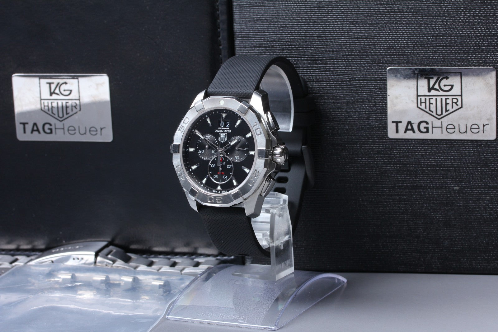 [N MINT]Box TAG HEUER Aquaracer CAY1110-0 Black Quartz Men’s Watch 44mm JAPAN