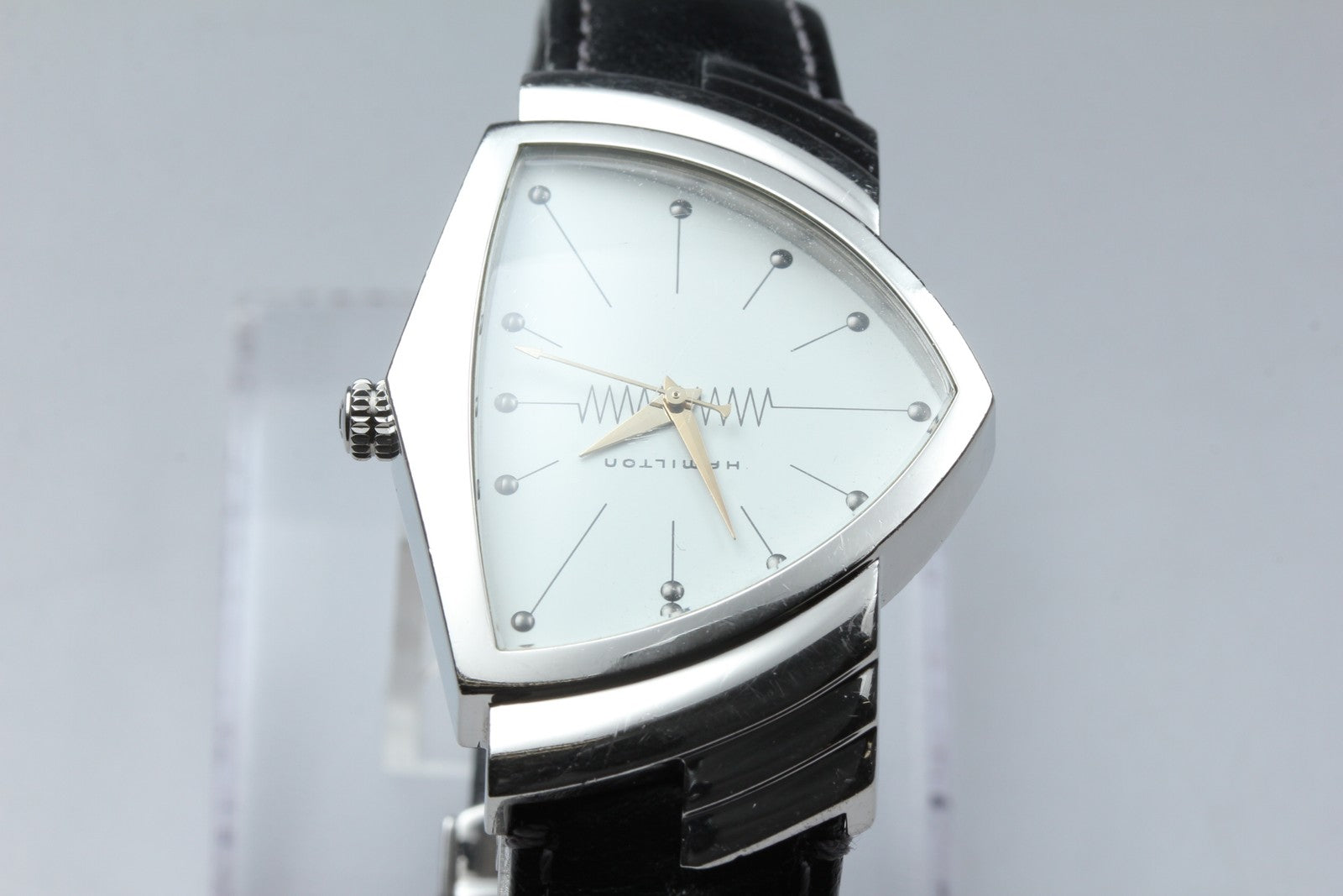 New Batt Hamilton Ventura H244110 Quartz White Dial Men's Watch 33mm JP Exc+4