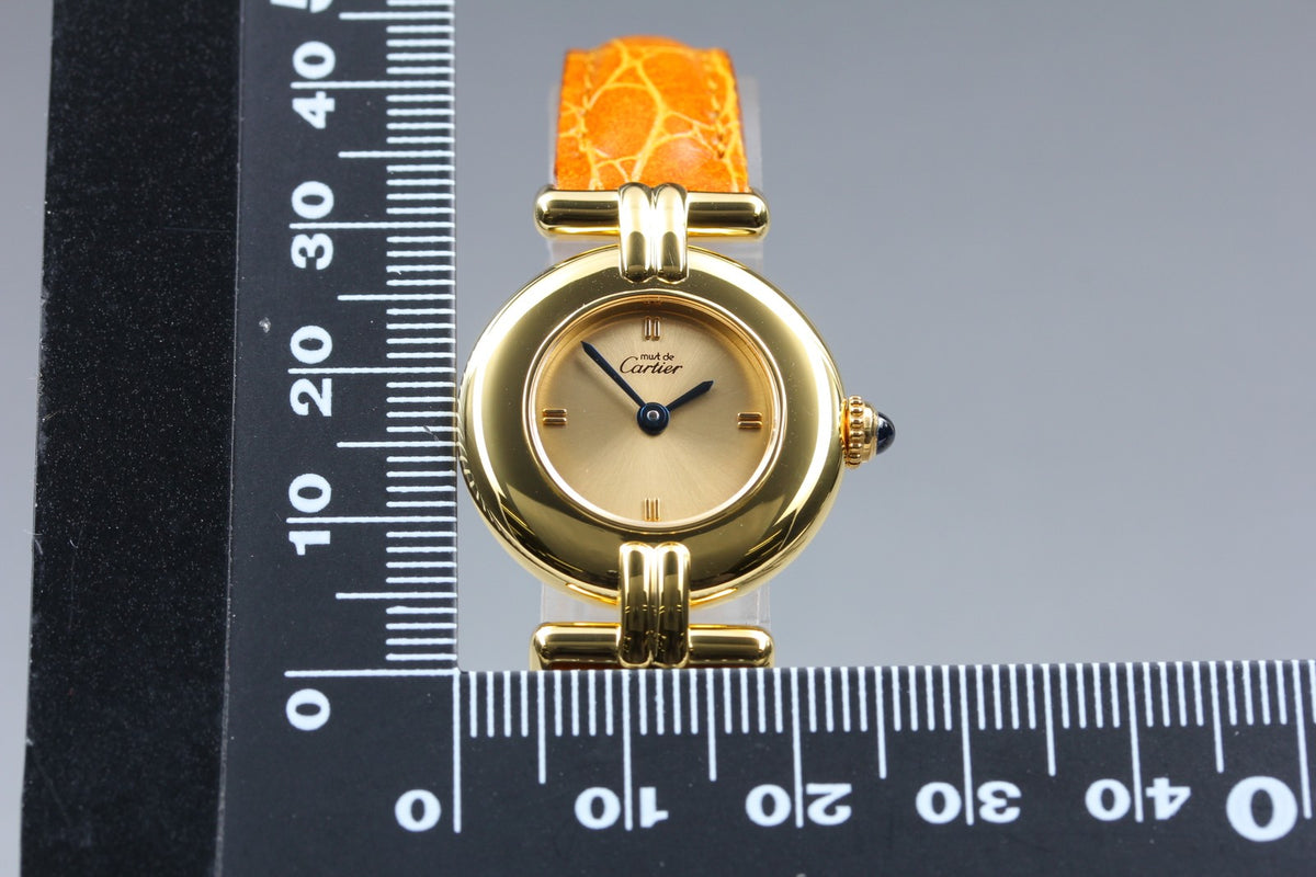 Cartier Must Colisee Vermeil 1902 Gold Women's Quartz Watch Vintage [Pouch]