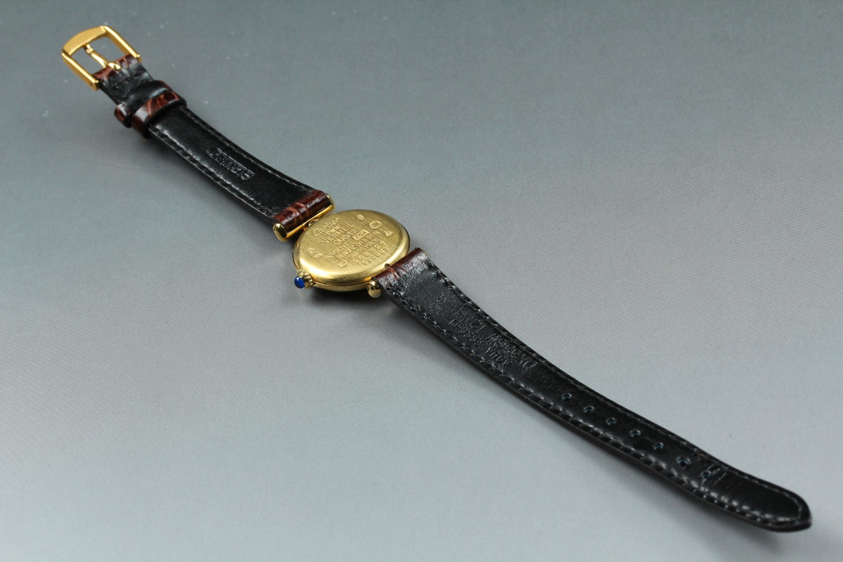 Cartier Must Colisee Vermeil 590002 Brown Gold Women's Quartz Watch Vintage