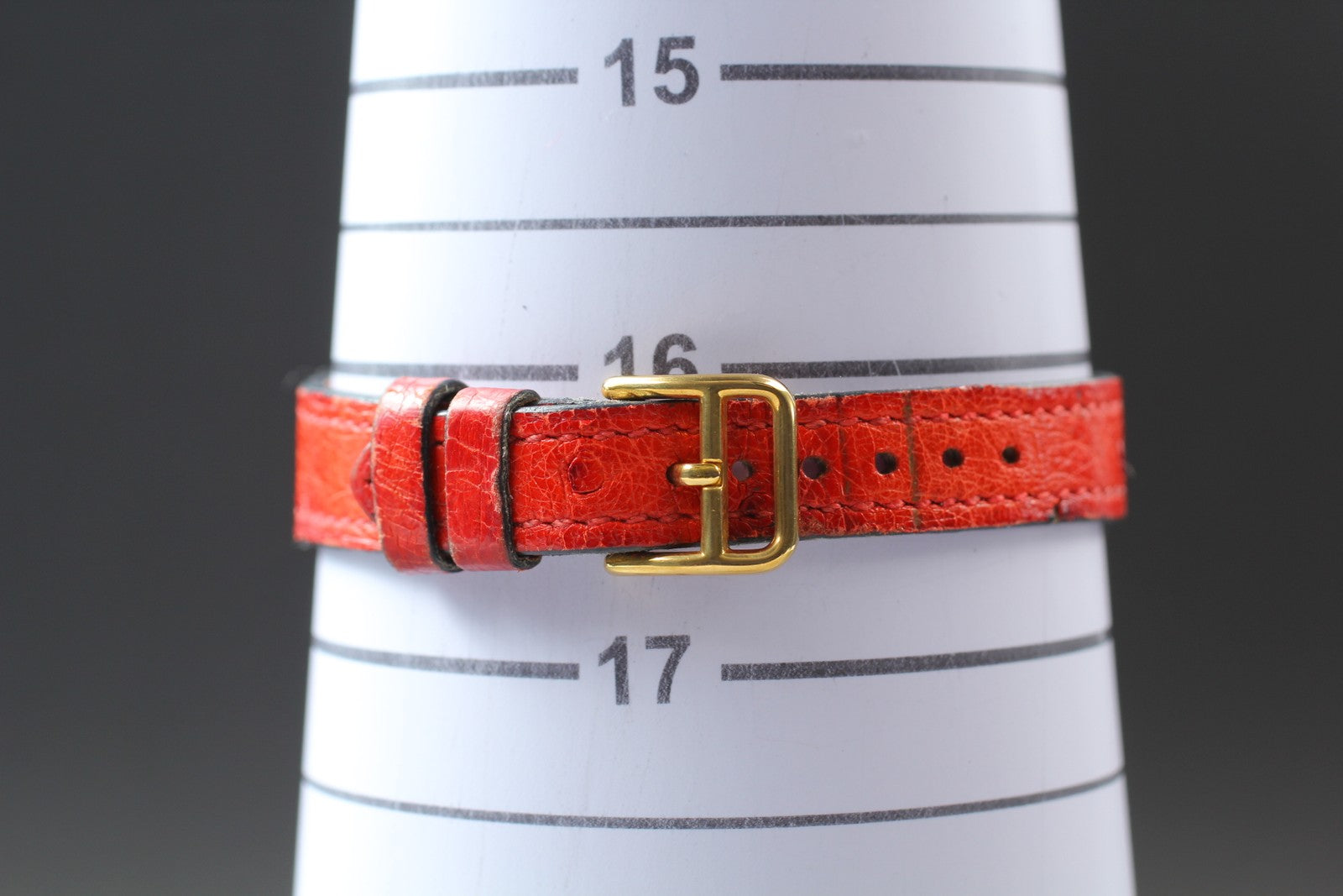 Vintage HERMES Sellier White Dial Red "T" 24mm Woman's Quartz Watch