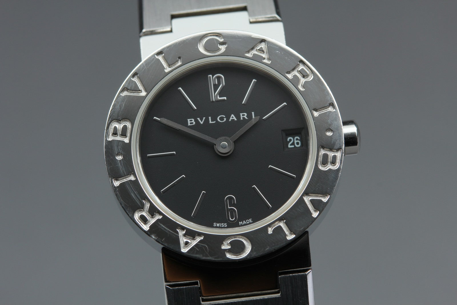 BVLGARI BVLGARIBVLGARI BB23SS Black Dial Quartz Women's Date Watch 22mm JAPAN