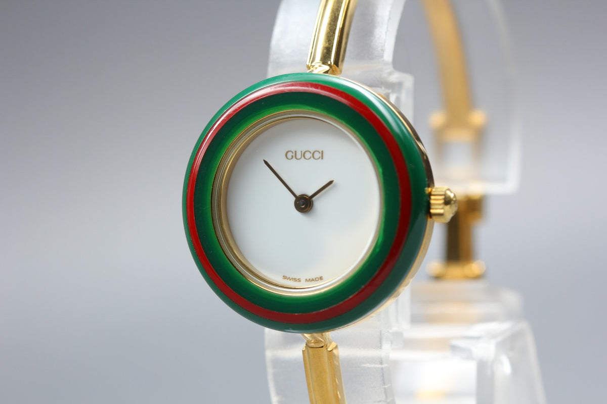 Gucci Change Bezel 11/12.2 Gold Gucci Sherry Line Bezel Women's Quartz Watch