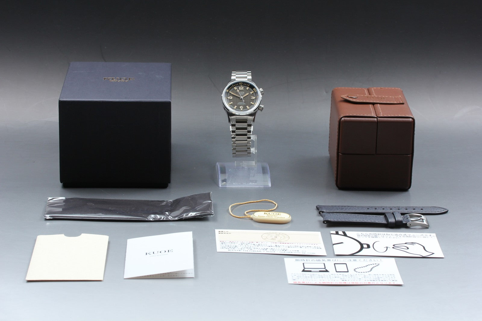KUOE KYOTO SOMBRERO 90-011 38mm Linen Dial Automatic Men's Watch JAPAN [Box]