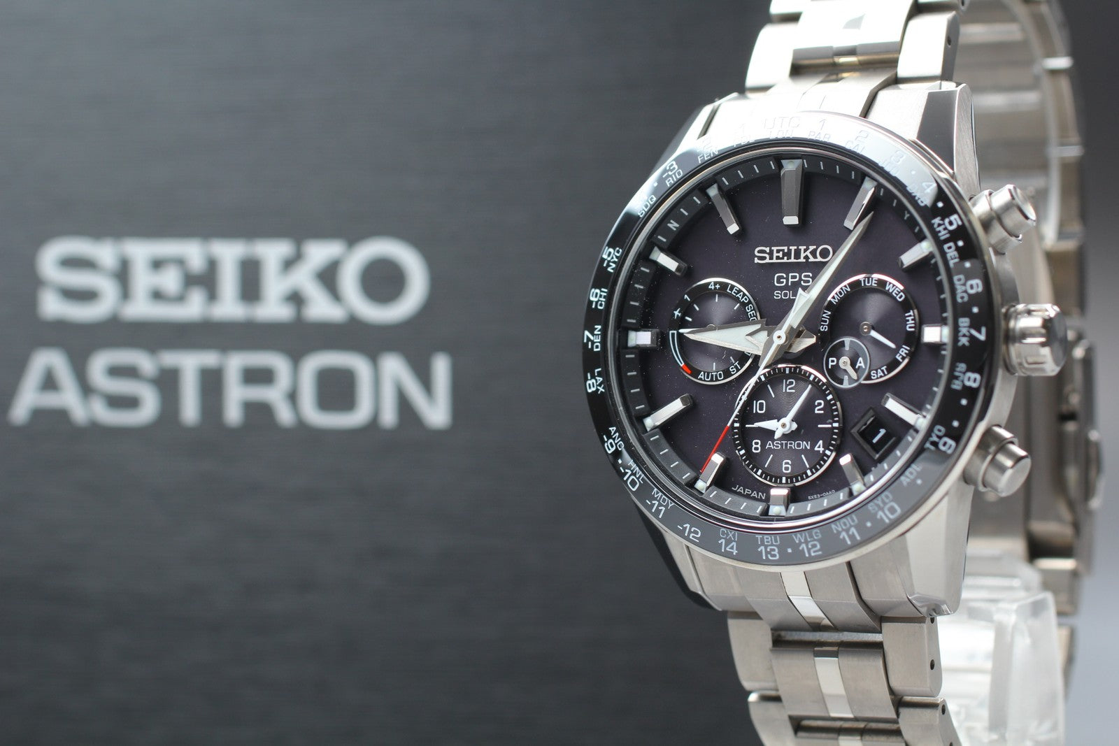 [w/ Box] SEIKO Astron 5X53-0AB0 SBXC003 Black Solar Titanium Men’s Watch JAPAN