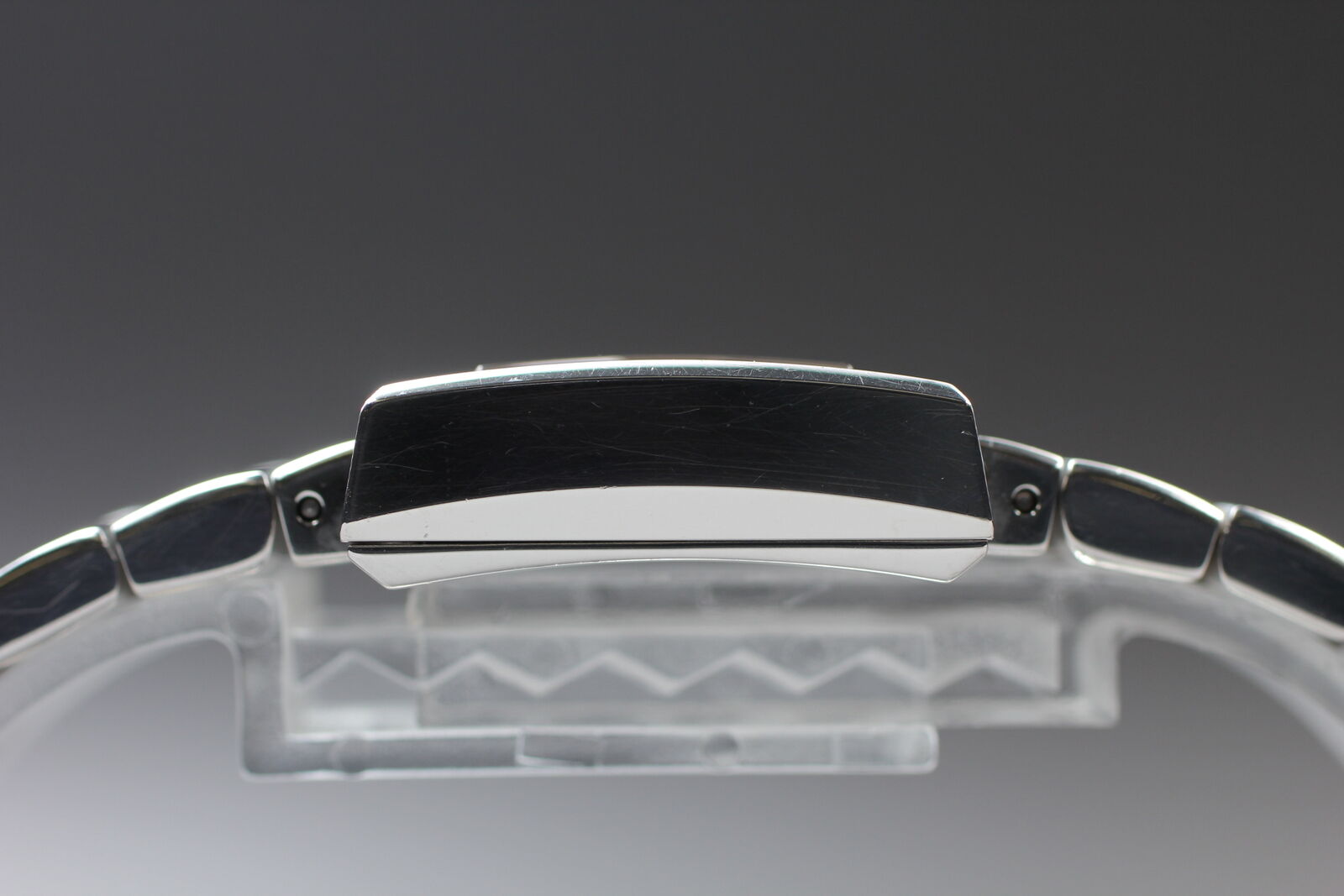 New Battery [Exc+5 Box] GUCCI 100L Black Dial SIlver Woman's Quartz Watch JAPAN