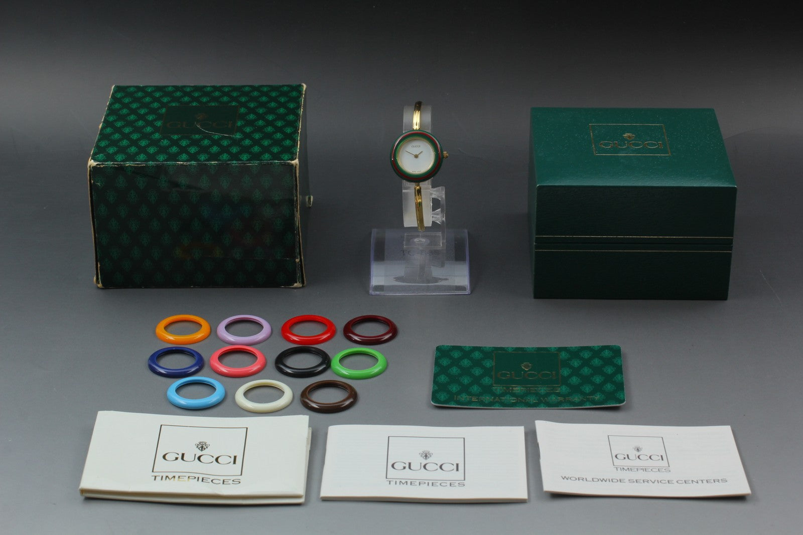 New Batt Vintage GUCCI change bezel 11/12.2 Quartz Women's Watch 25mm JAPAN Box