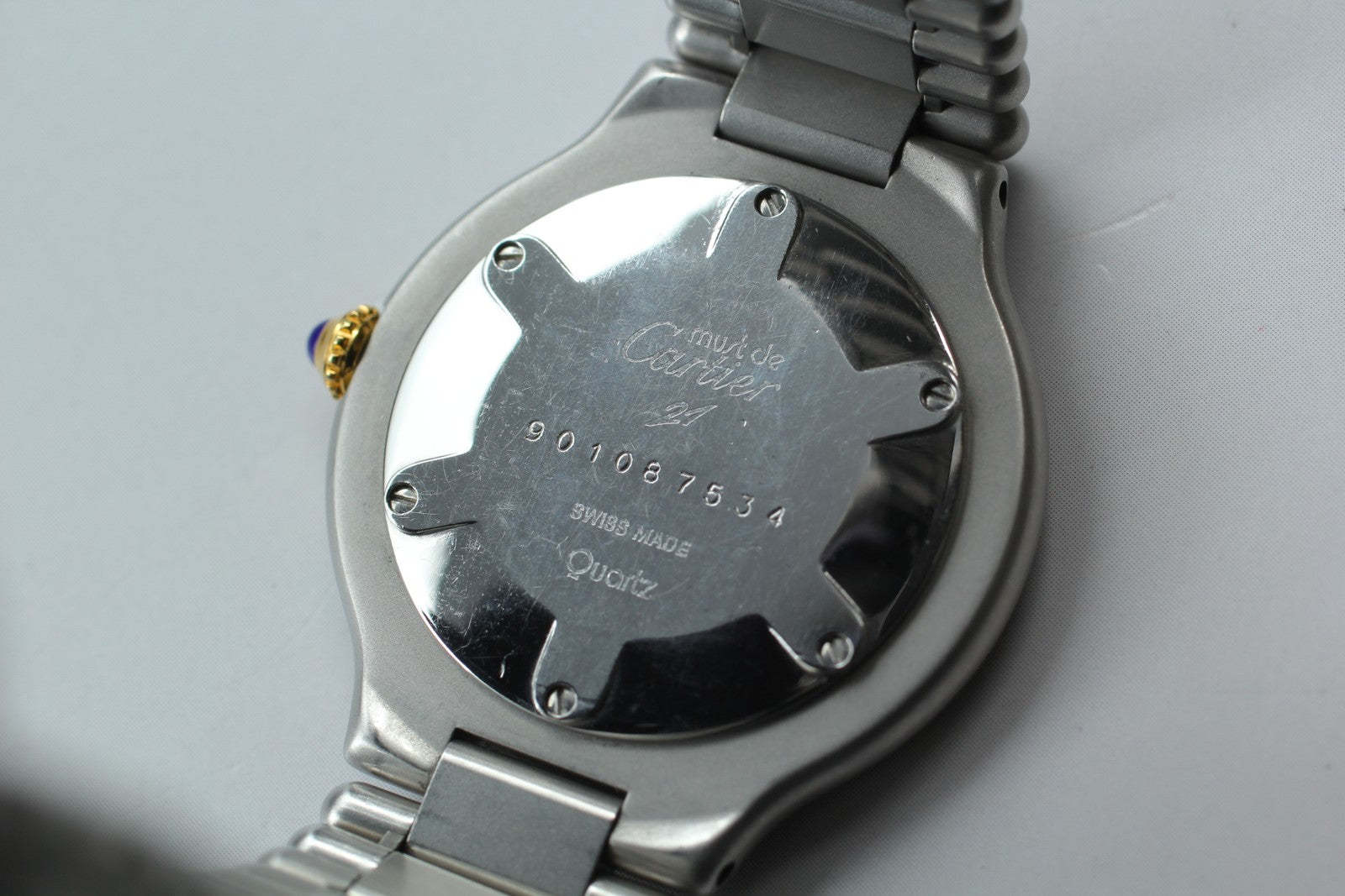 [Exc+5] Cartier Must de Cartier 21 31mm Silver Gold Unisex Quartz Watch JAPAN