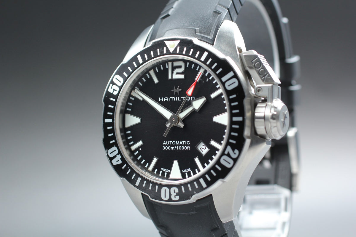 Hamilton Khaki Navy Frogman H776050 Black Date 42mm Automatic Men's Watch