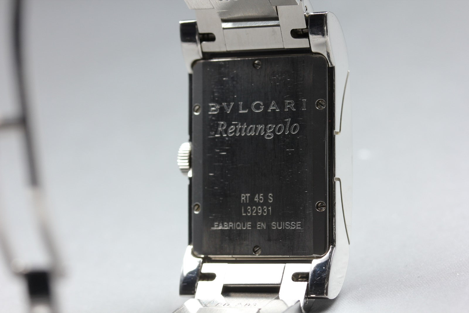 [Exc+5] BVLGARI Rettangolo RT45S Automatic Black Dial Men's Watch From JAPAN Box